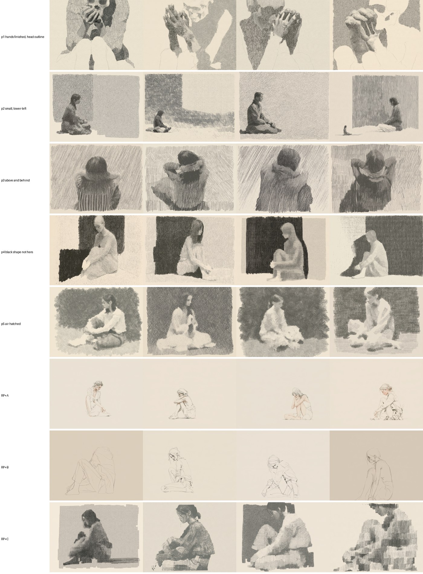 Exploration: Midjourney with an easel sketch as image prompt, and easel sketches.