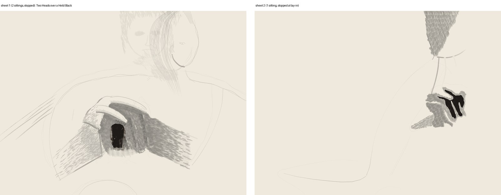 Sheets 1 and 2 on the easel.