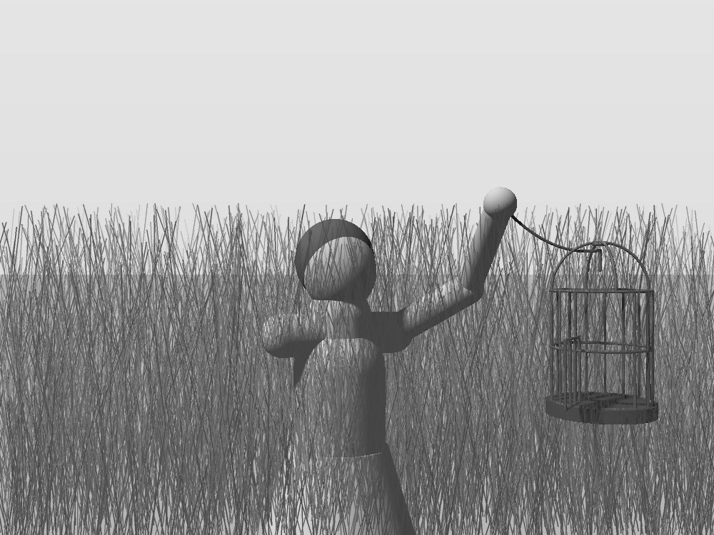 The passage scene without the left arm, used to find where the eraser should lift.