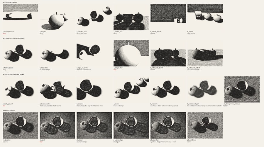 25 native thumbnails across three sets and a passage, then one ChatGPT loop and native work to Hold.