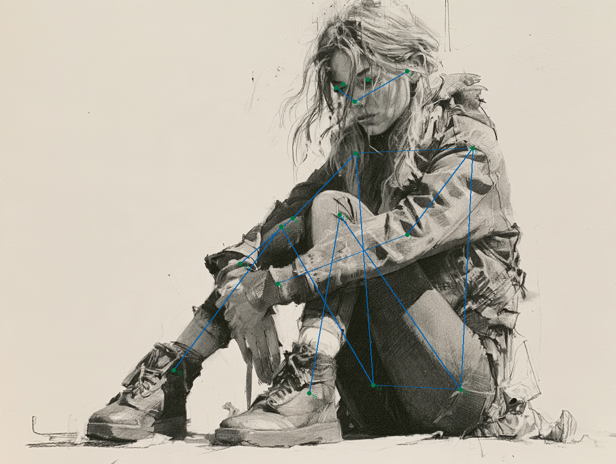 plain-06: inferred joints over original drawing; diagnostic overlay