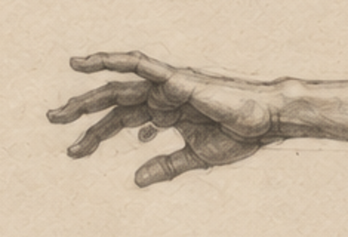 Reference hand detail — itself from a generated image.